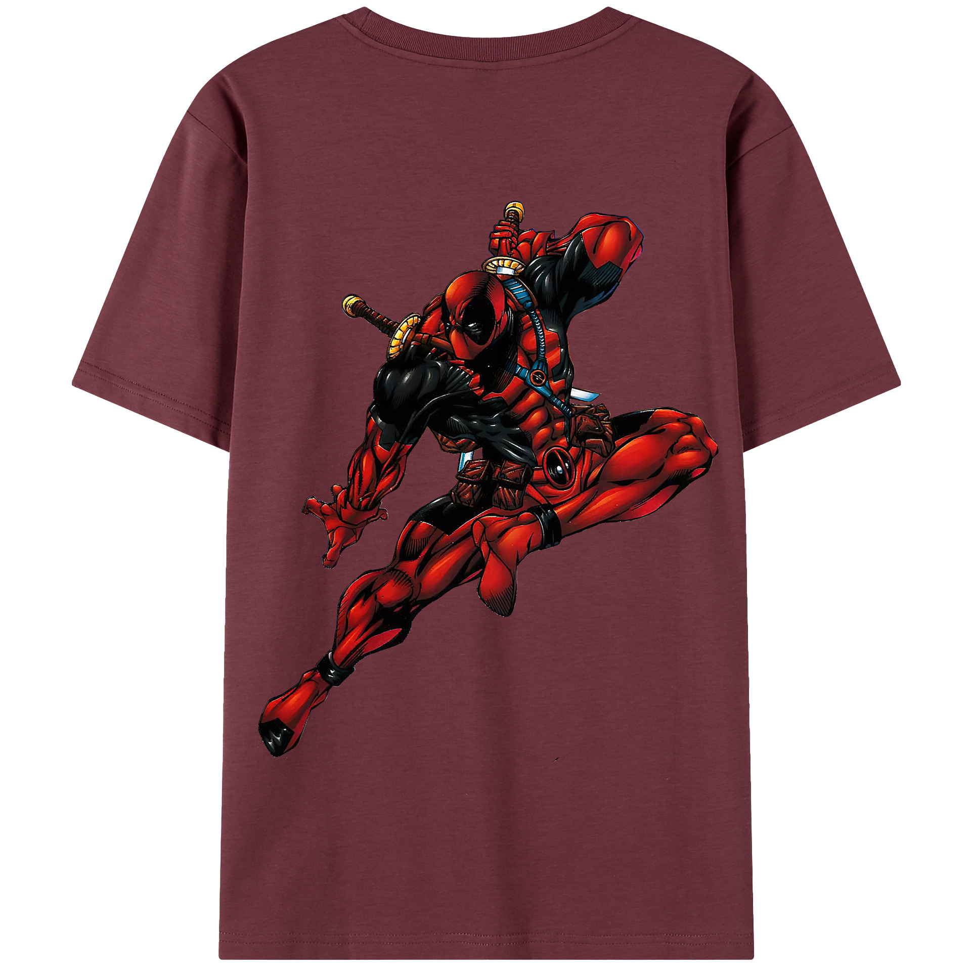 （画像用） Deadpool デッドプール 綿100％半袖Tシャツ（背面プリント）